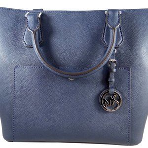 GREENWICH NAVY SAFFIANO LEATHER LARGE GRAB BAG